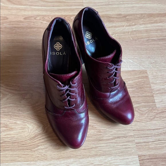Isolá / Isola - Oxford Bootie 4 inch Heel Oxblood Chianti Leather - Size 8 - Picture 11 of 16